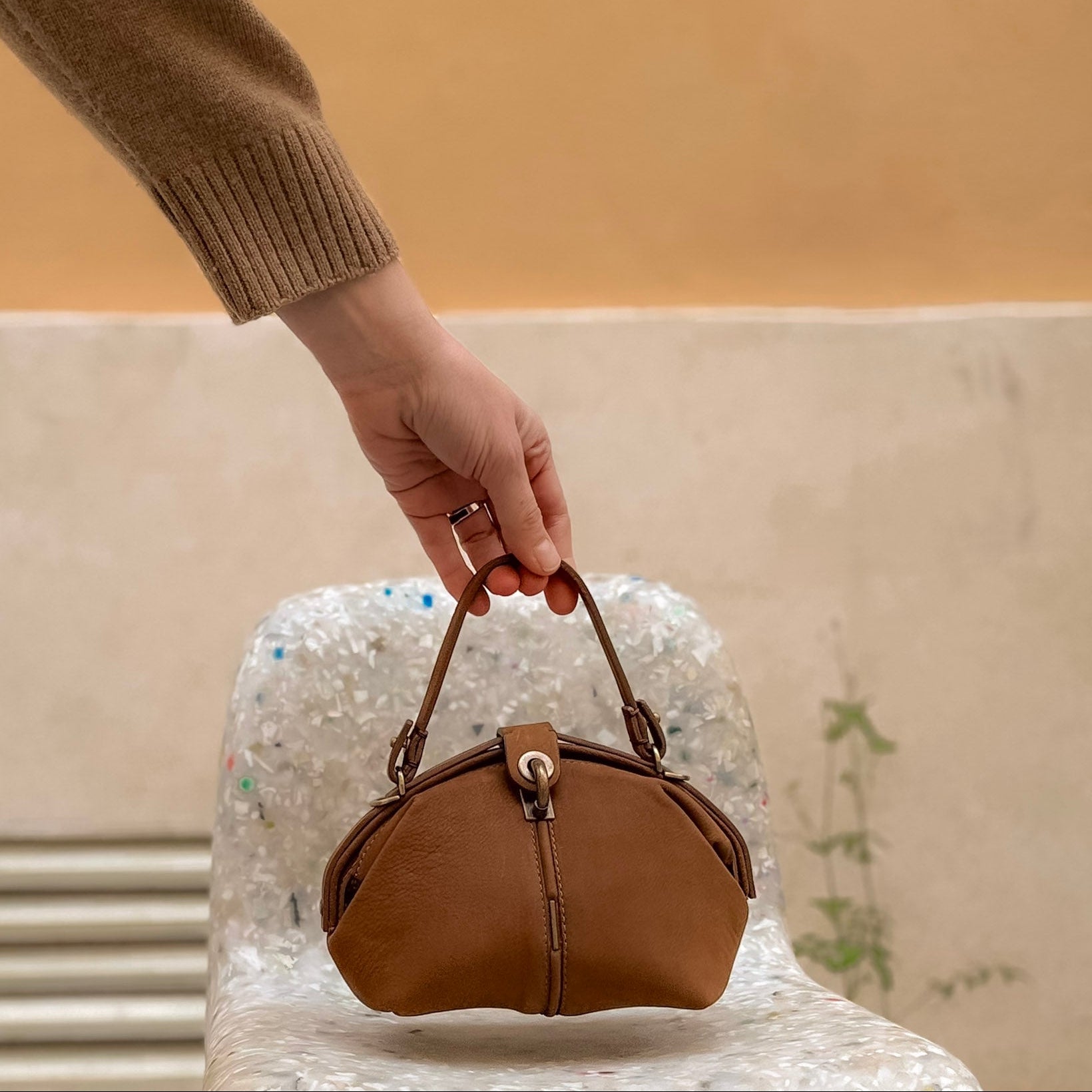 Pouf Small long beach caramello