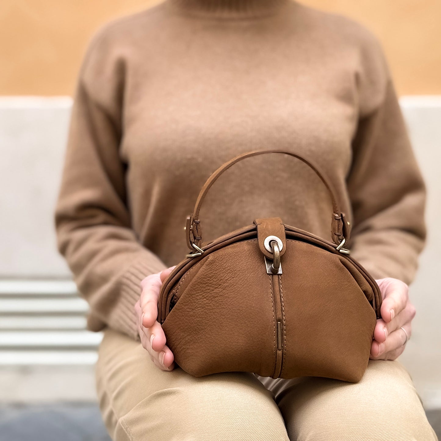 Pouf Small long beach caramello