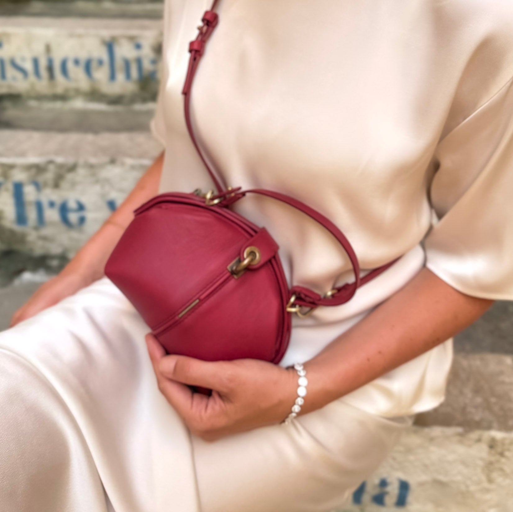 Pouf small mistral rosso