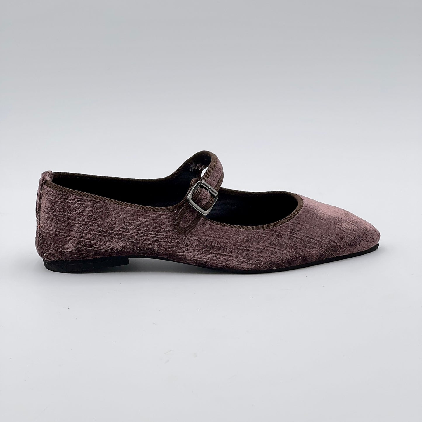 Scarpetta Flavia MJ velluto perla marrone