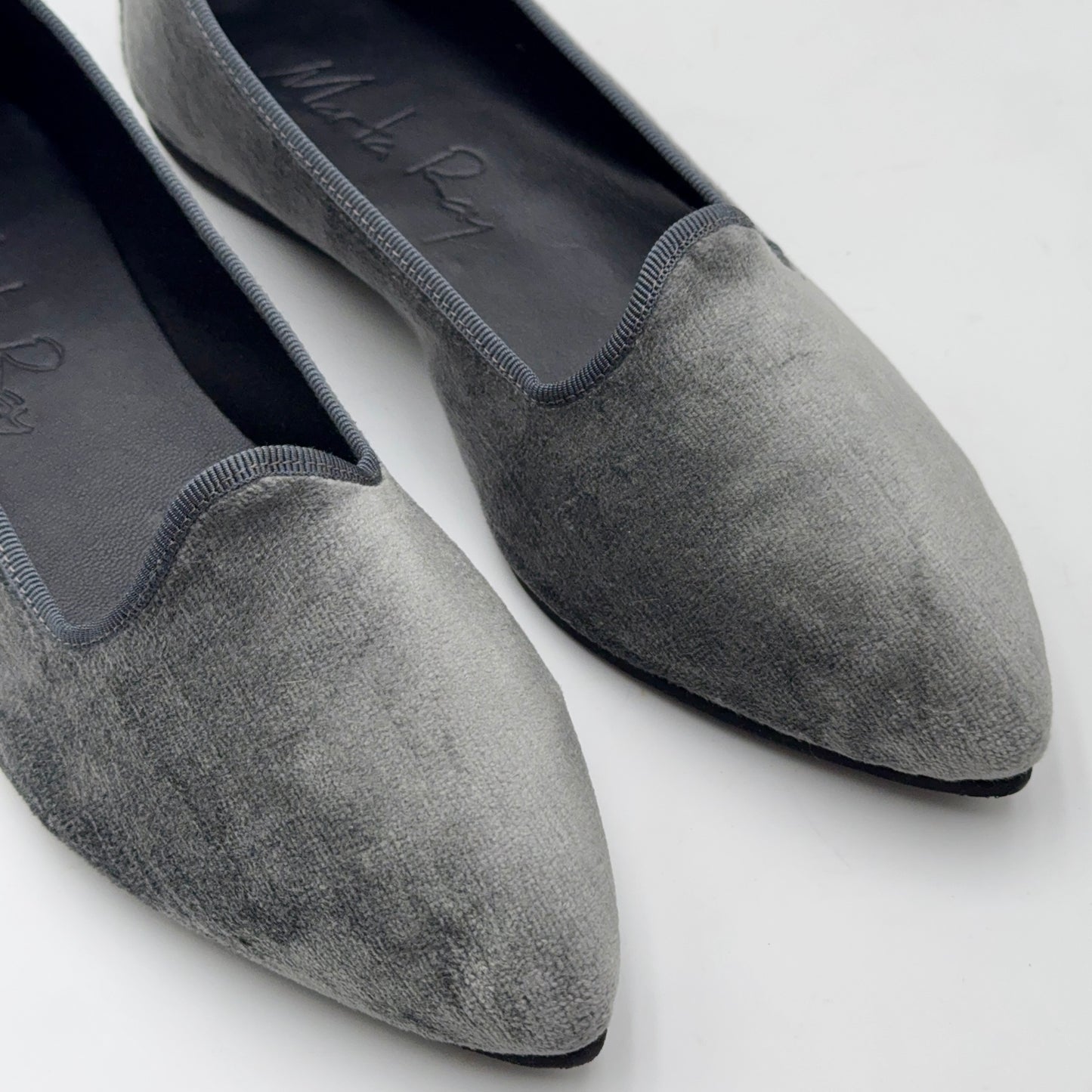 Scarpetta Flavia velluto perla grigio