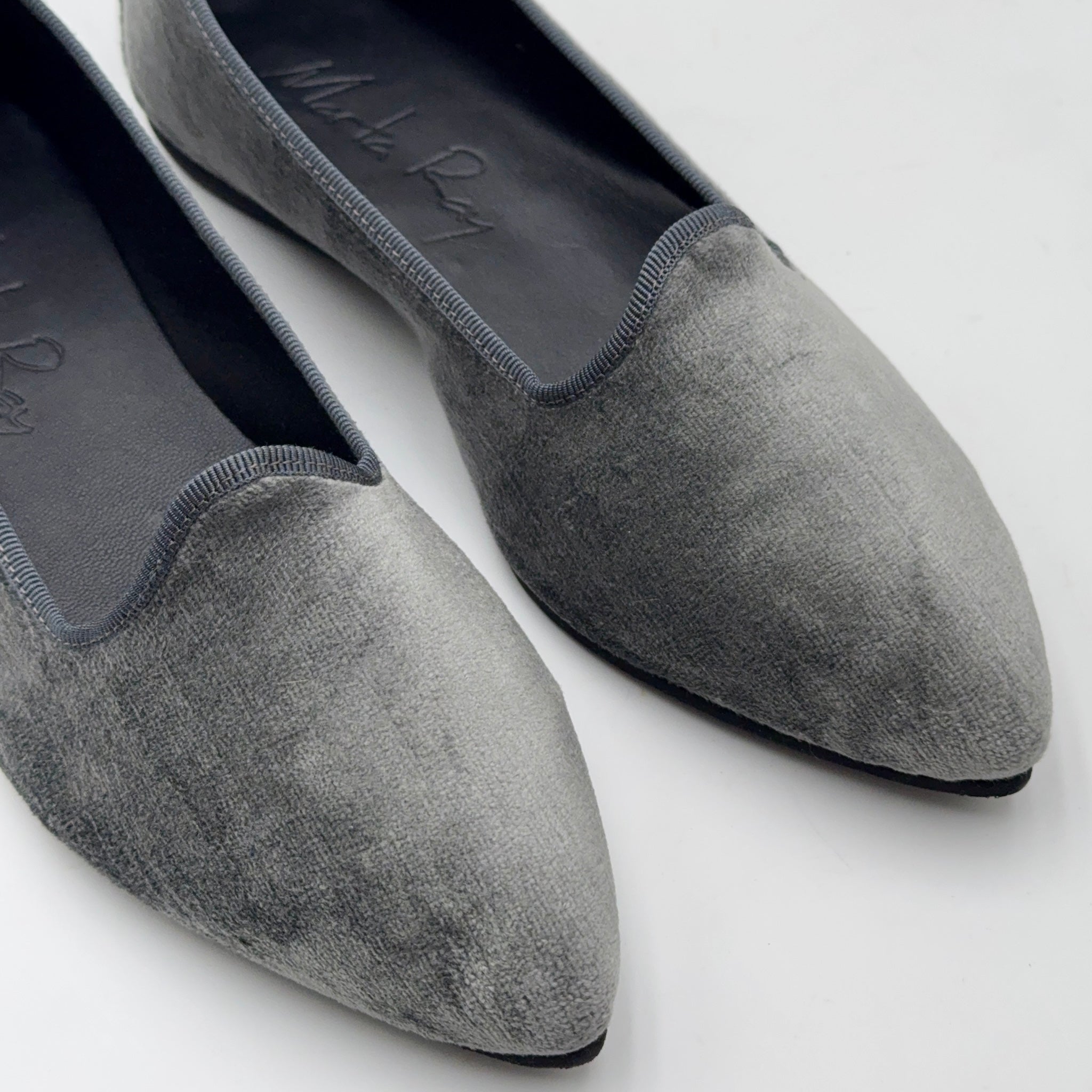 Scarpetta Flavia velluto perla grigio