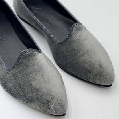 Scarpetta Flavia velluto perla grigio
