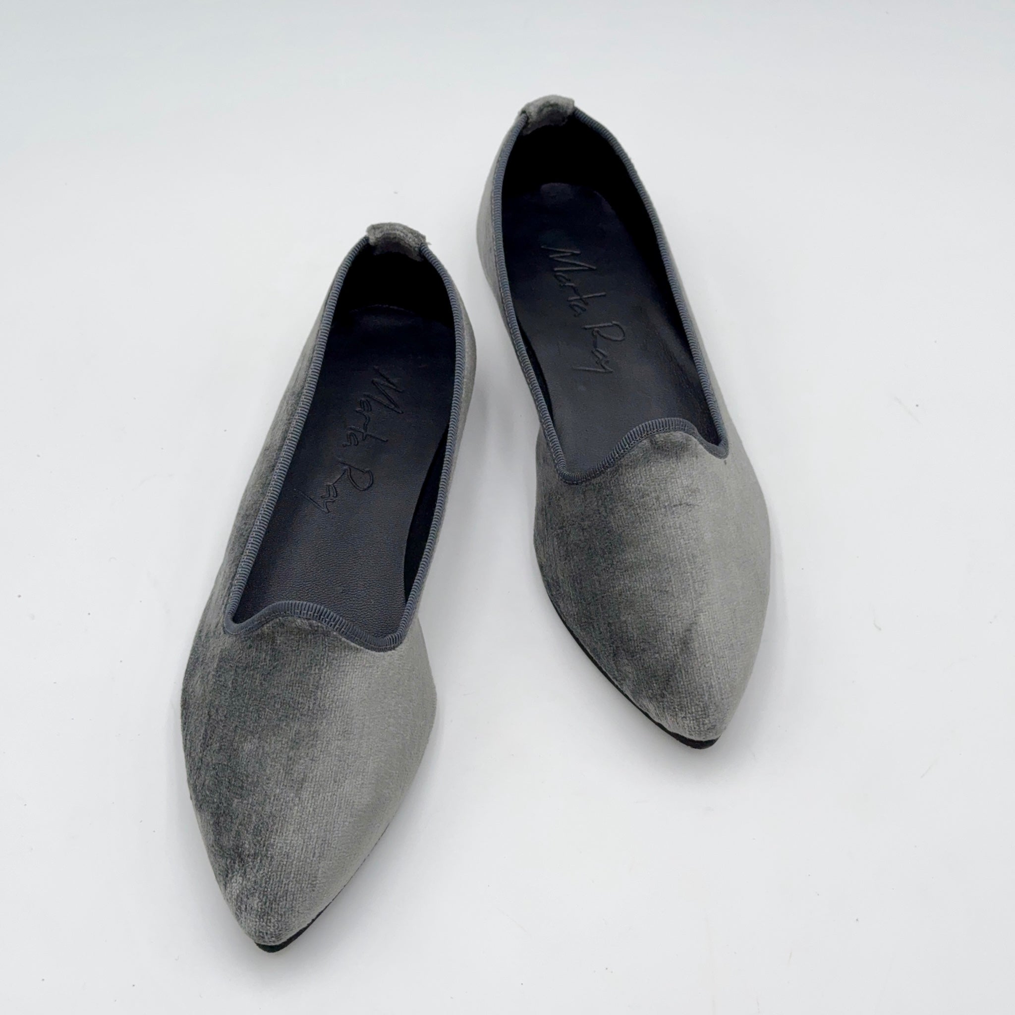 Scarpetta Flavia velluto perla grigio