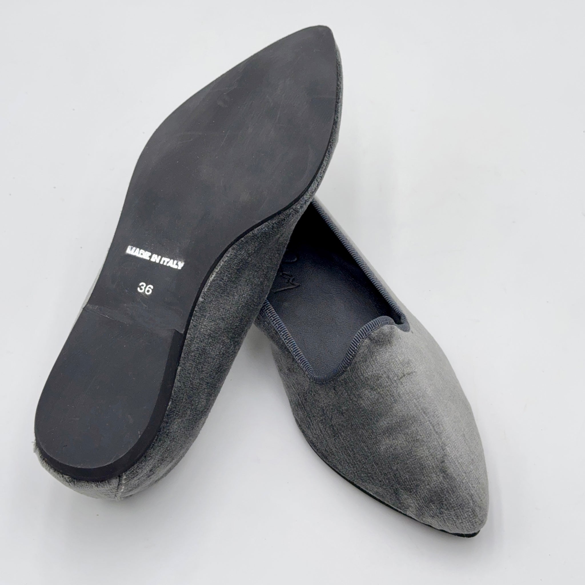 Scarpetta Flavia velluto perla grigio