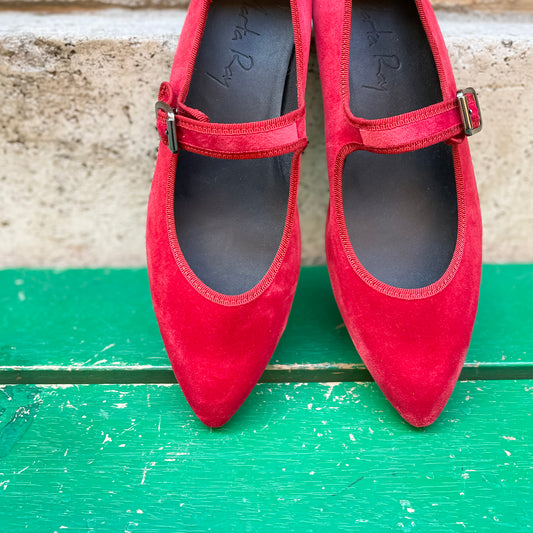 Scarpetta Flavia MJ satin rosso