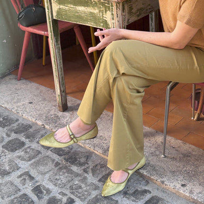 Scarpetta Flavia MJ velluto perla verde