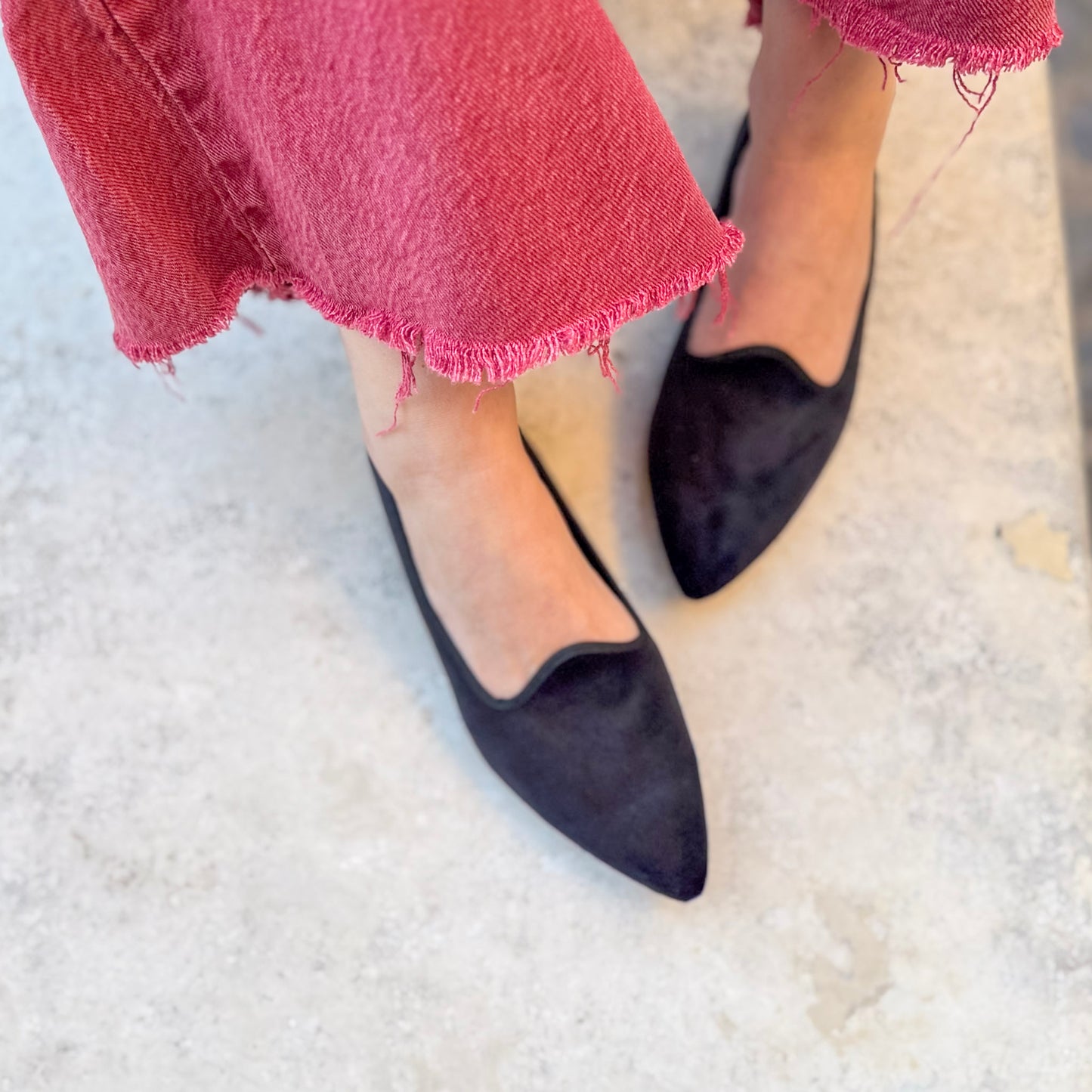 Flavia black velvet shoe 