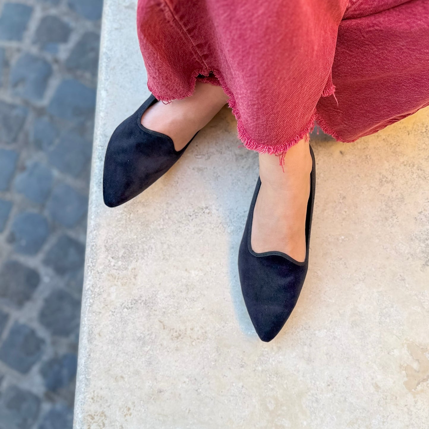 Flavia black velvet shoe 