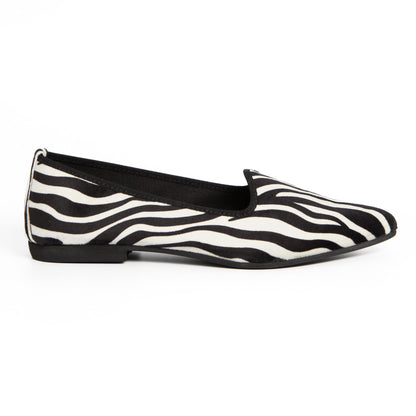 Scarpetta Flavia velluto zebrato bianco nero