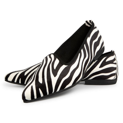 Scarpetta Flavia velluto zebrato bianco nero