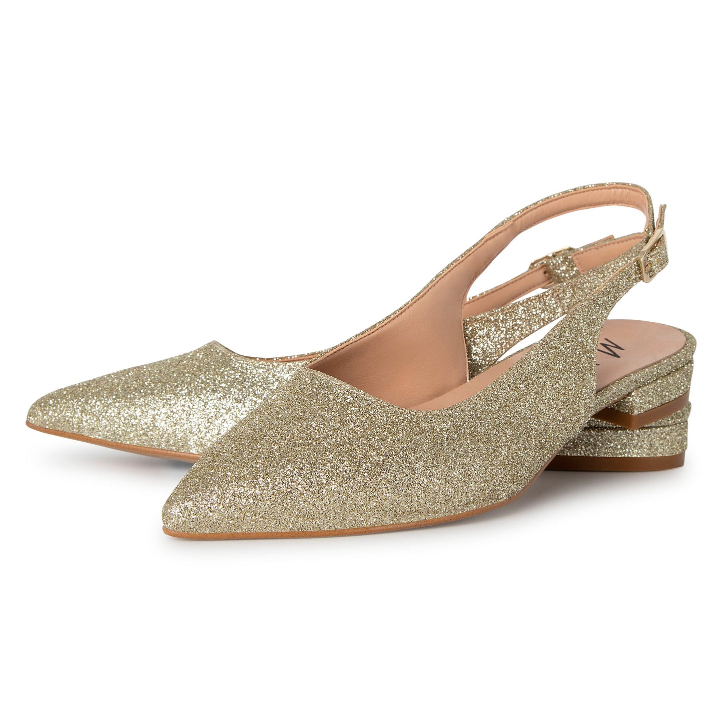 Nigel slingback glitter platino 23