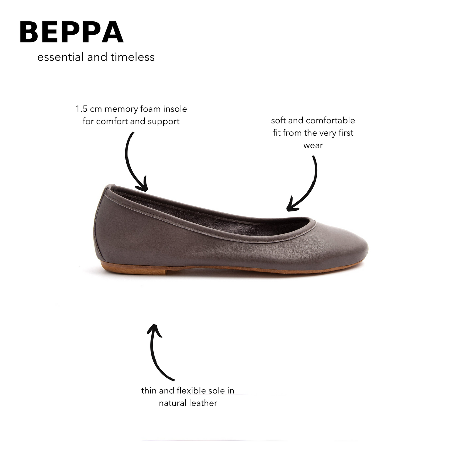 Ballerina Beppa mousse grigio