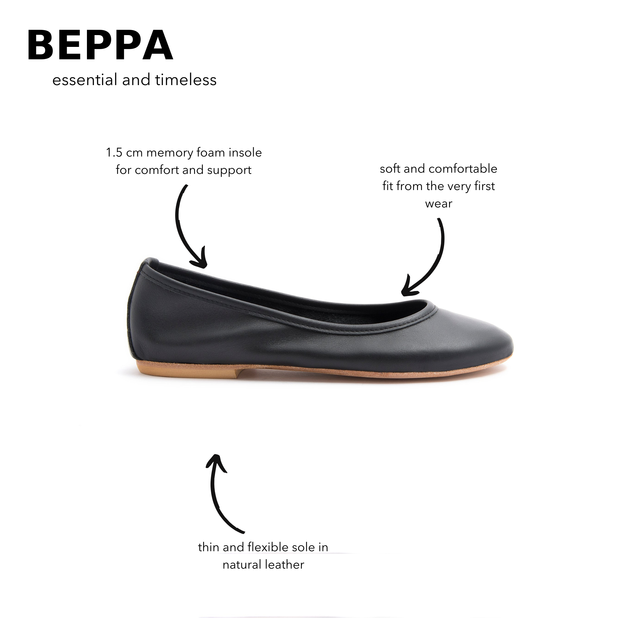 Black mousse ballerina