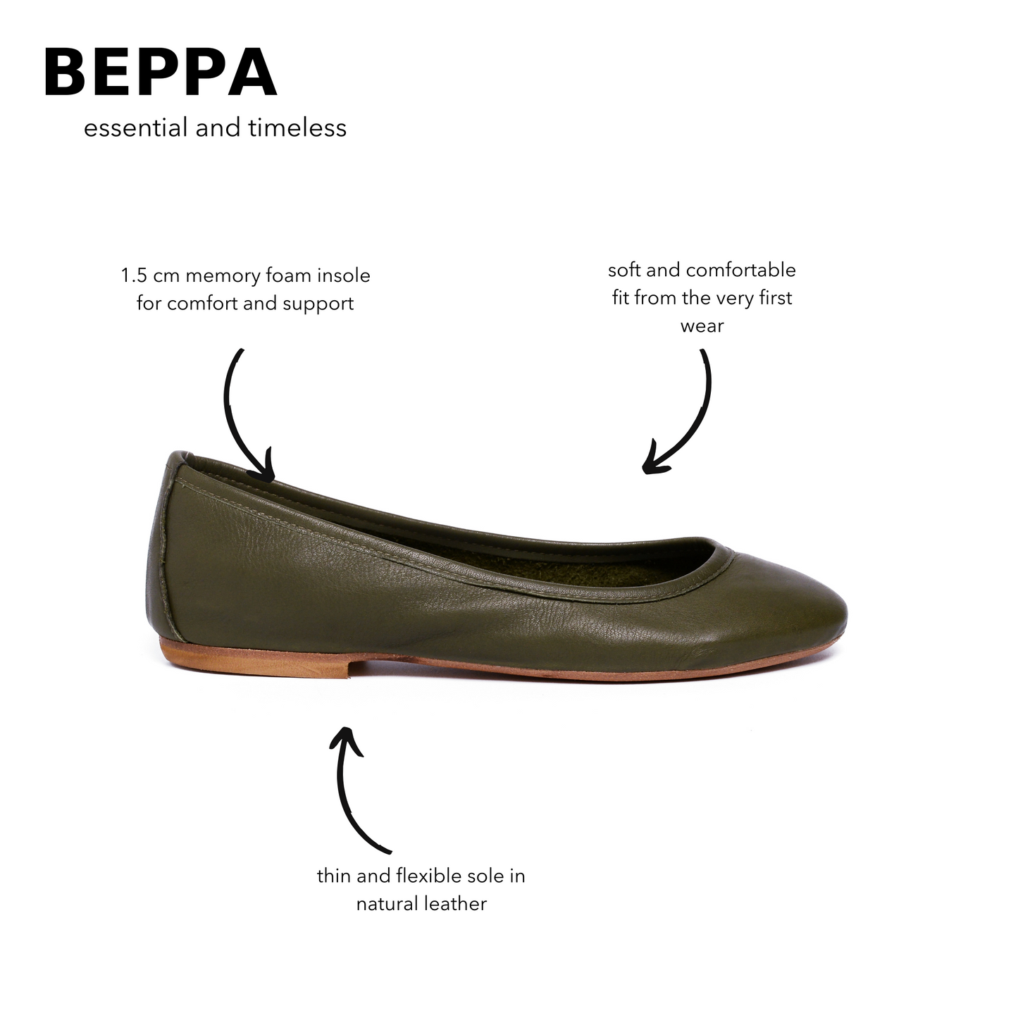 Ballerina Beppa glossy taupe