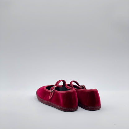 Friulana mary jane velluto bordeaux