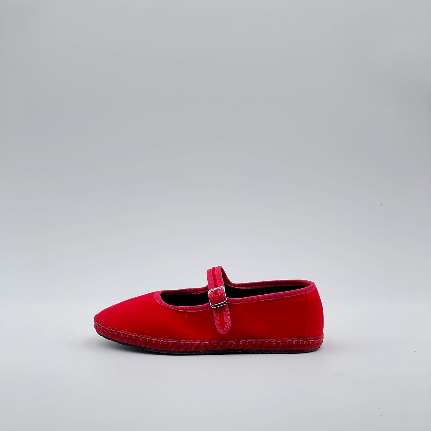 Friulana Mary Jane velluto rosso fiamma