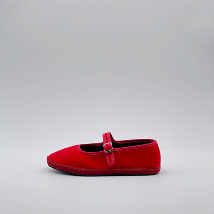 Friulana mary jane velluto rosso fiamma