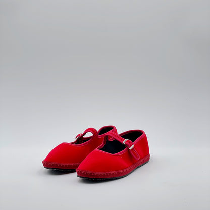 Friulana mary jane velluto rosso fiamma