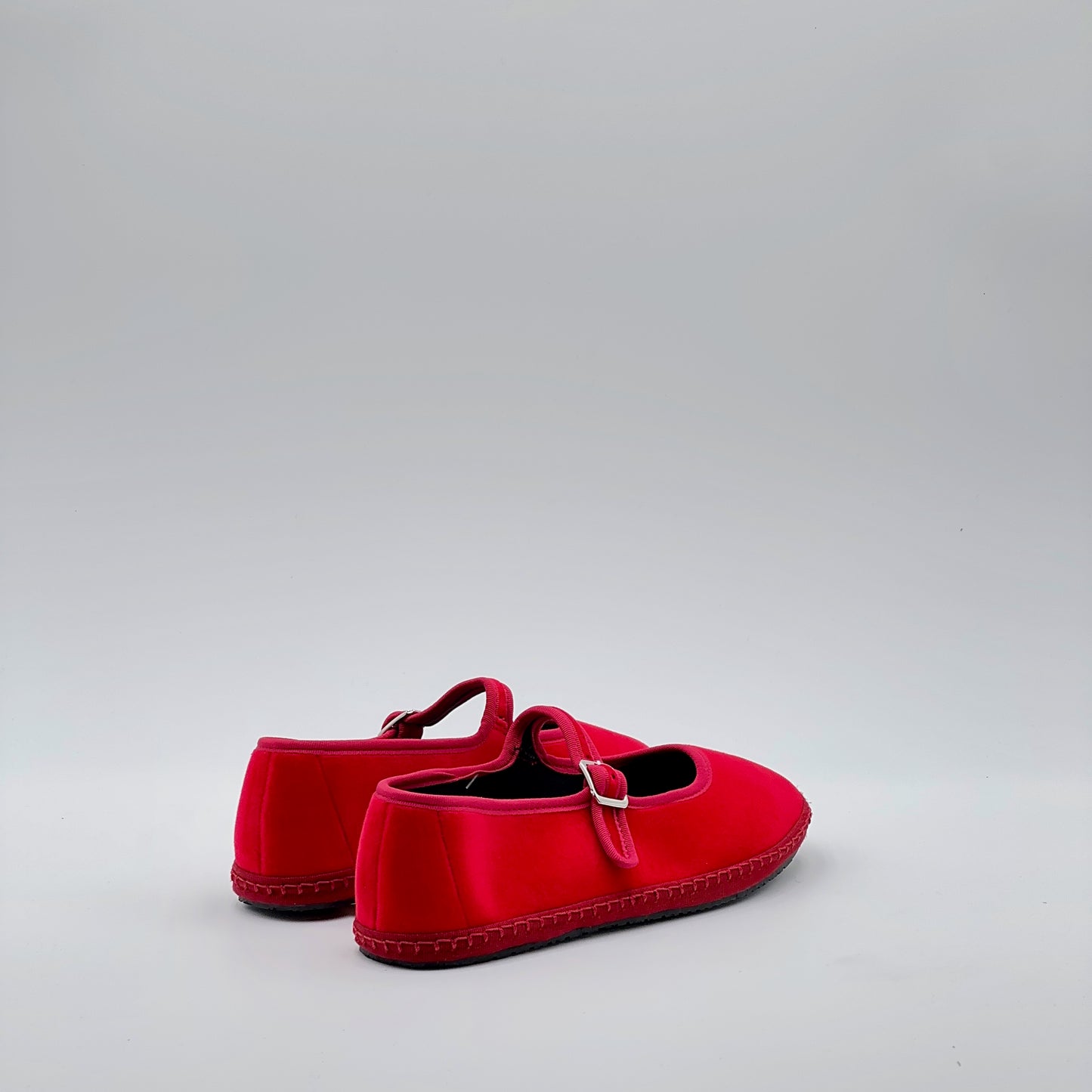 Friulana Mary Jane velluto rosso fiamma