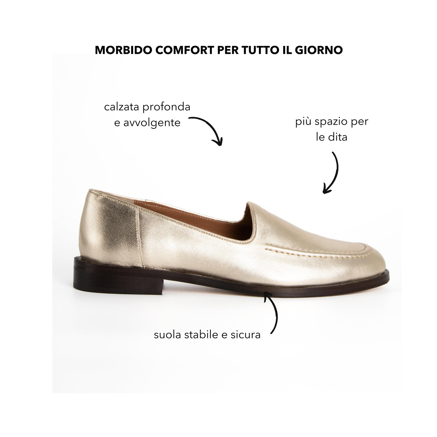 Mocassino Cosima nappa laminata platino