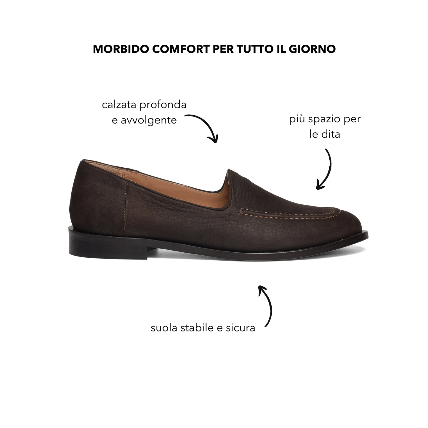 Cosima long beach moccasin in dark brown