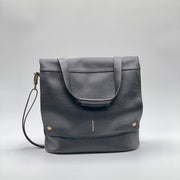Tara mousse black - black leather shoulder bag
