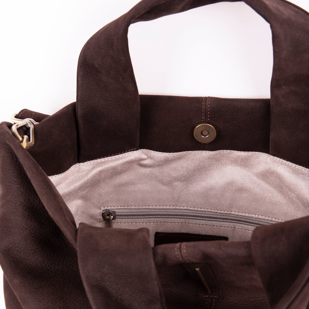 Abigail long beach tdm - borsa a tracolla grande in pelle marrone - Marta Ray