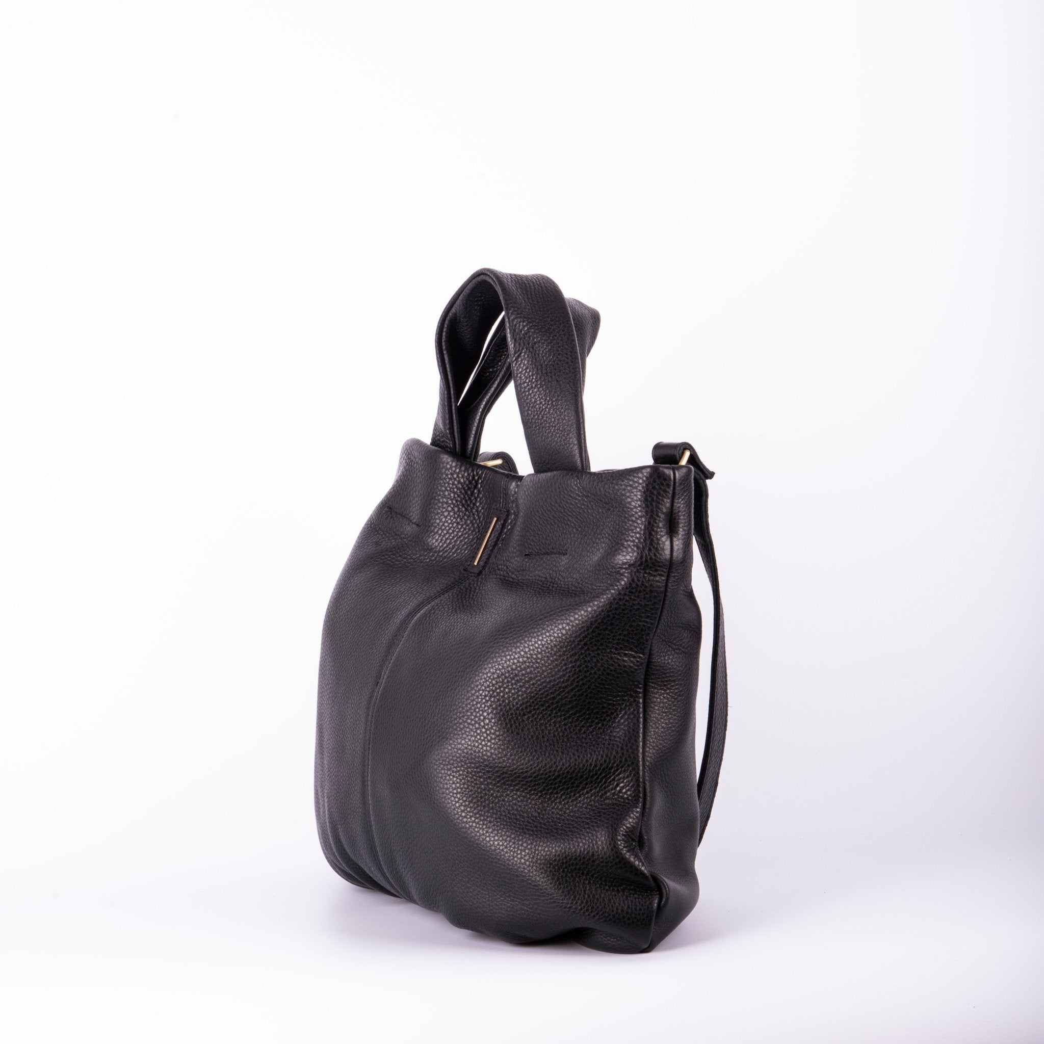 Abigail martellato nero - borsa a tracolla grande in pelle nera - Marta Ray