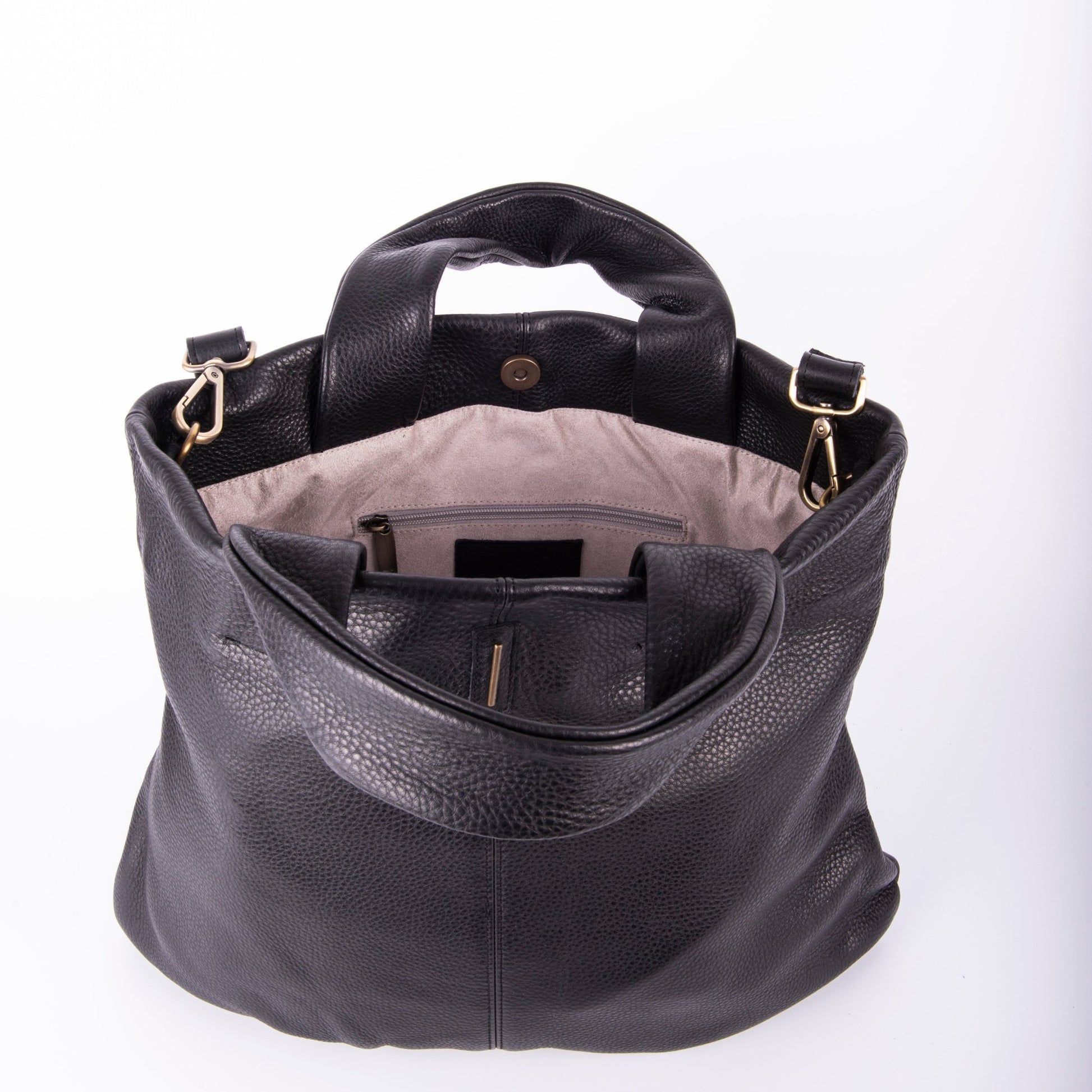 Abigail martellato nero - borsa a tracolla grande in pelle nera - Marta Ray