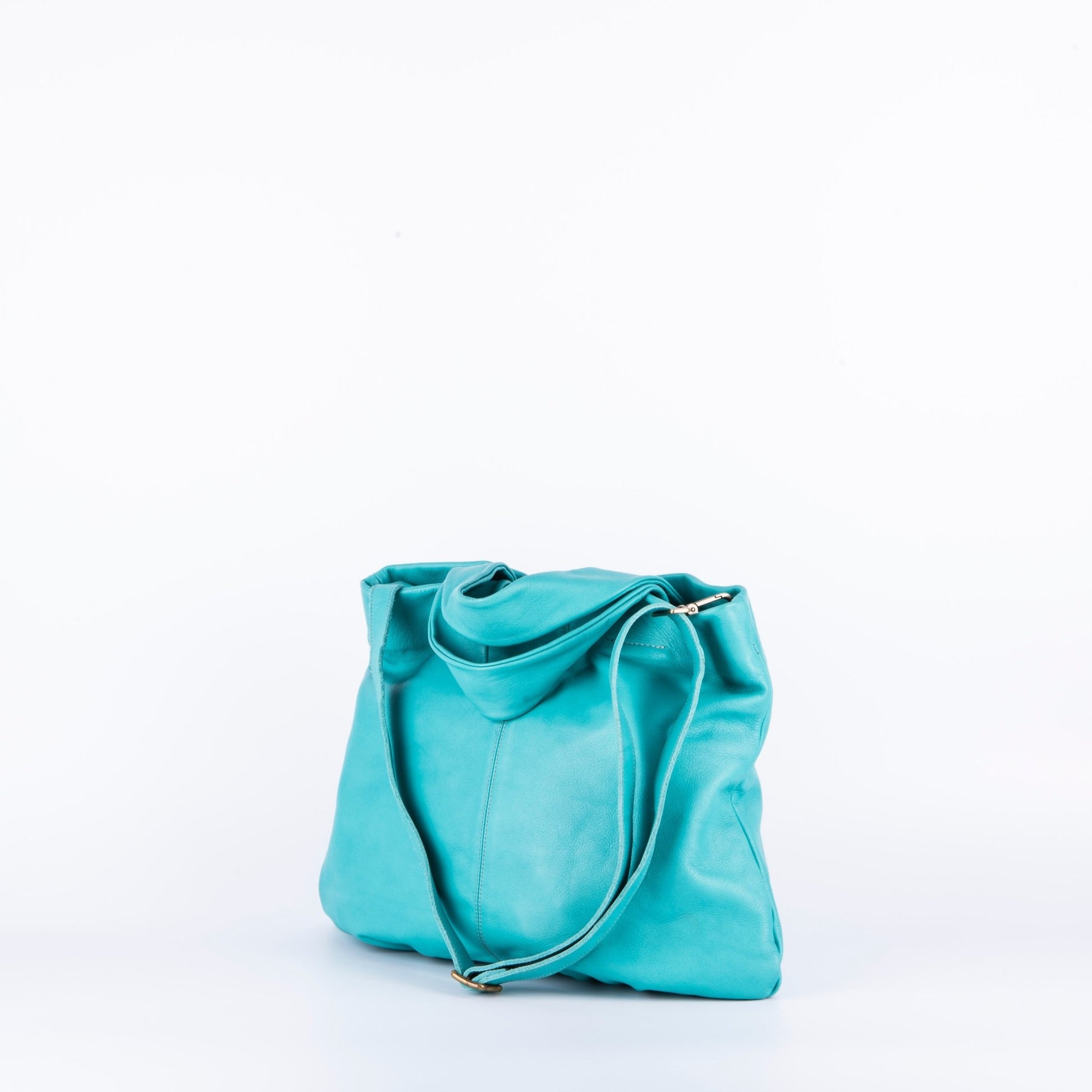 Abigail mousse turchese - borsa a tracolla grande in pelle blu - Marta Ray