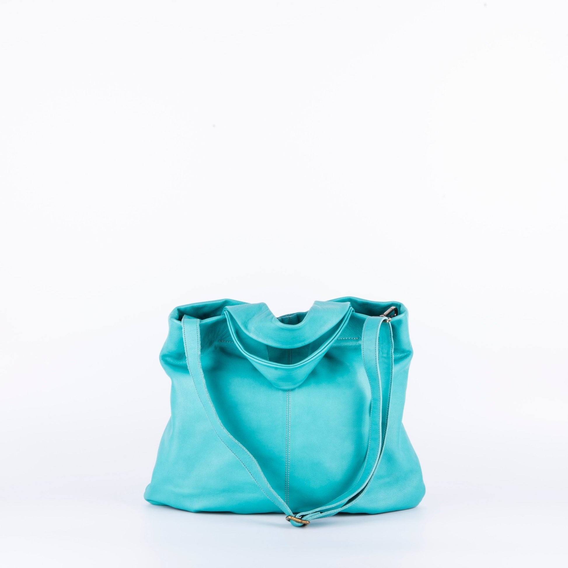 Abigail mousse turchese - borsa a tracolla grande in pelle blu - Marta Ray
