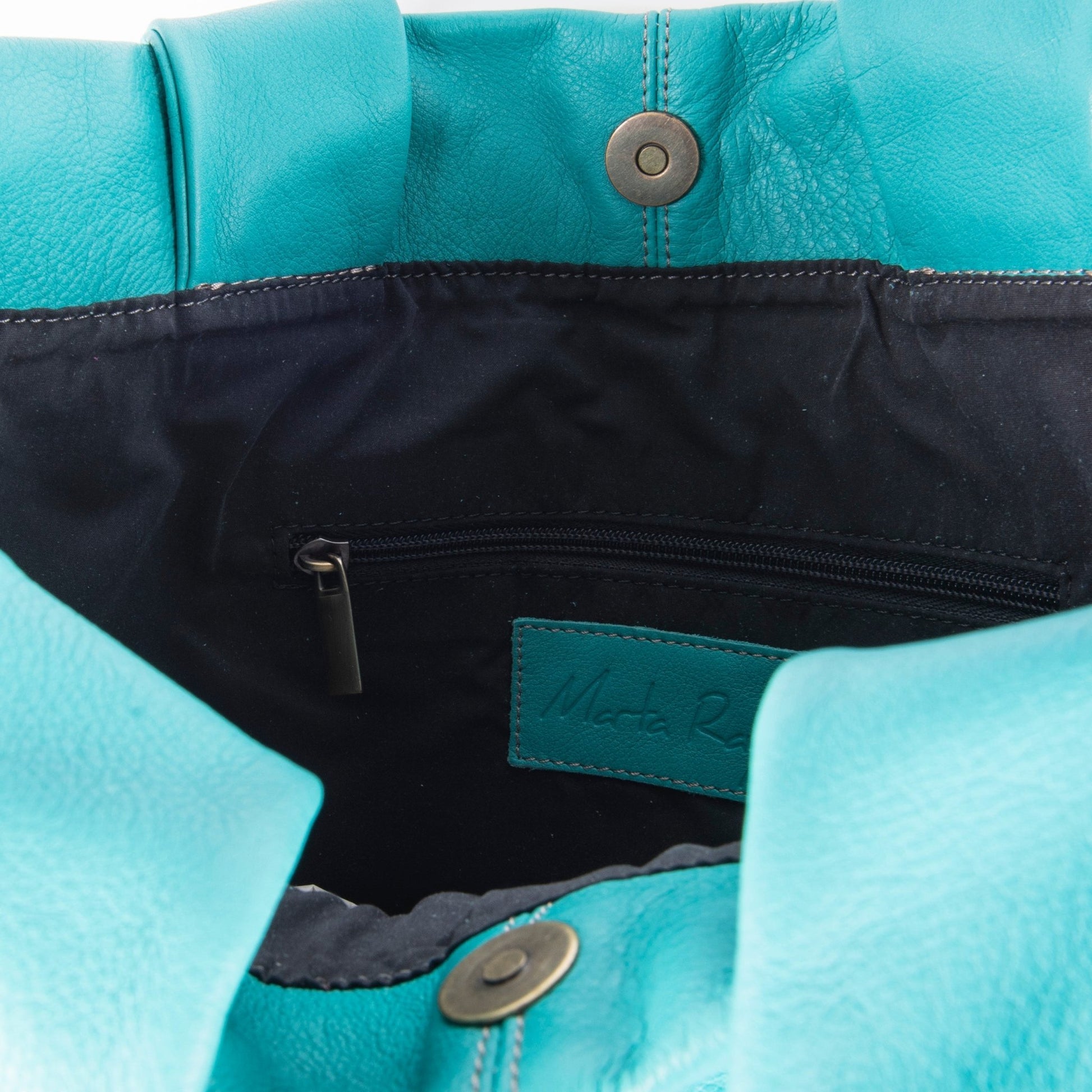 Abigail mousse turchese - borsa a tracolla grande in pelle blu - Marta Ray
