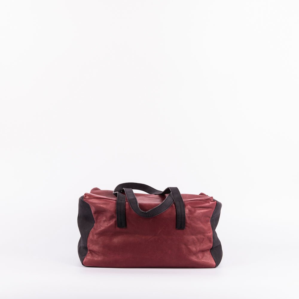 Adele mousse rubino nero - borsa grande a spalla in pelle rossa - Marta Ray
