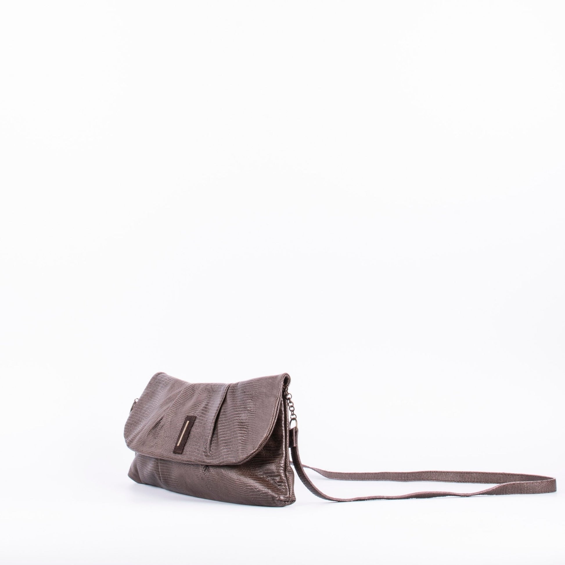 Agnese altheyus brown - pochette in pelle con tracolla marrone - Marta Ray