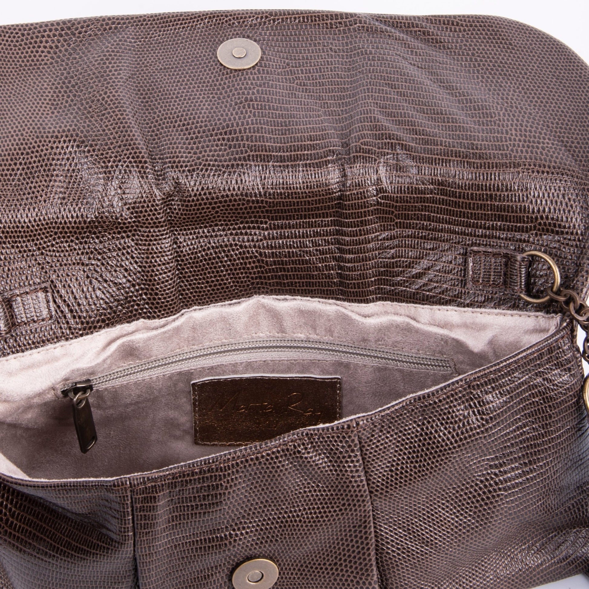 Agnese altheyus brown - pochette in pelle con tracolla marrone - Marta Ray