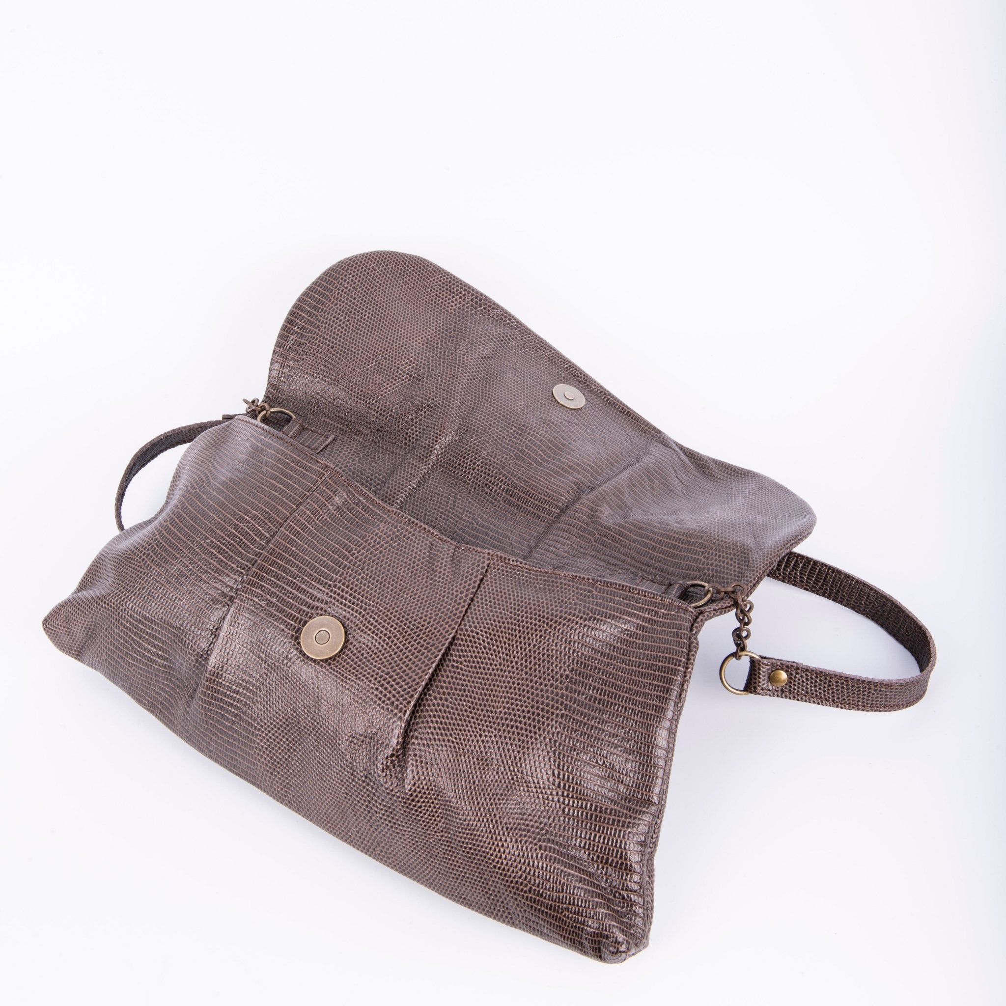Agnese altheyus brown - pochette in pelle con tracolla marrone - Marta Ray