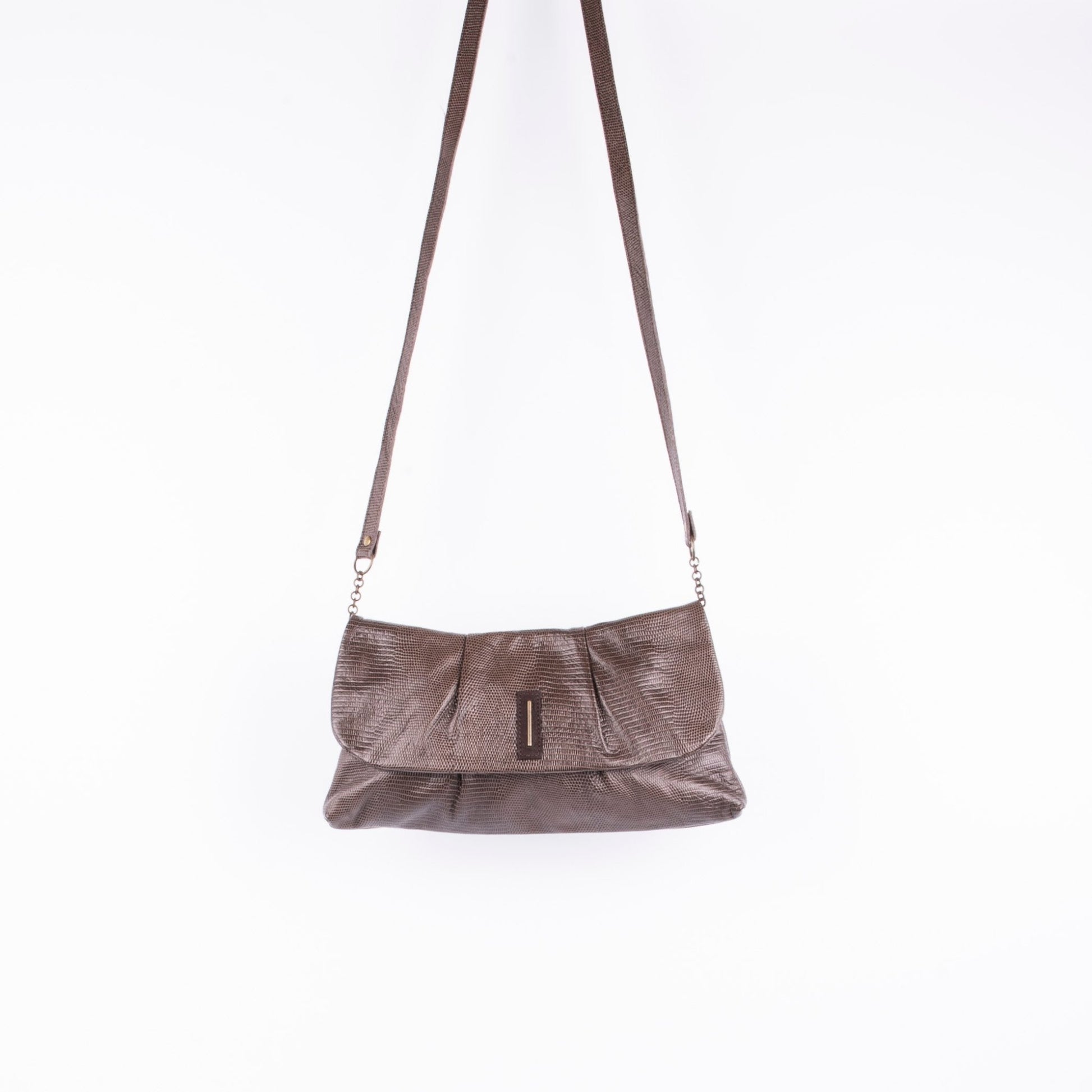 Agnese altheyus brown - pochette in pelle con tracolla marrone - Marta Ray