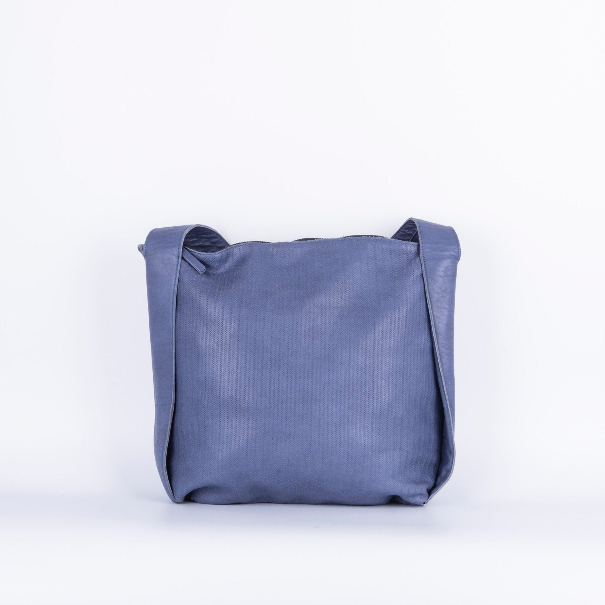 Aida mousse spighetta crepuscolo - borsa a spalla in pelle celeste - Marta Ray