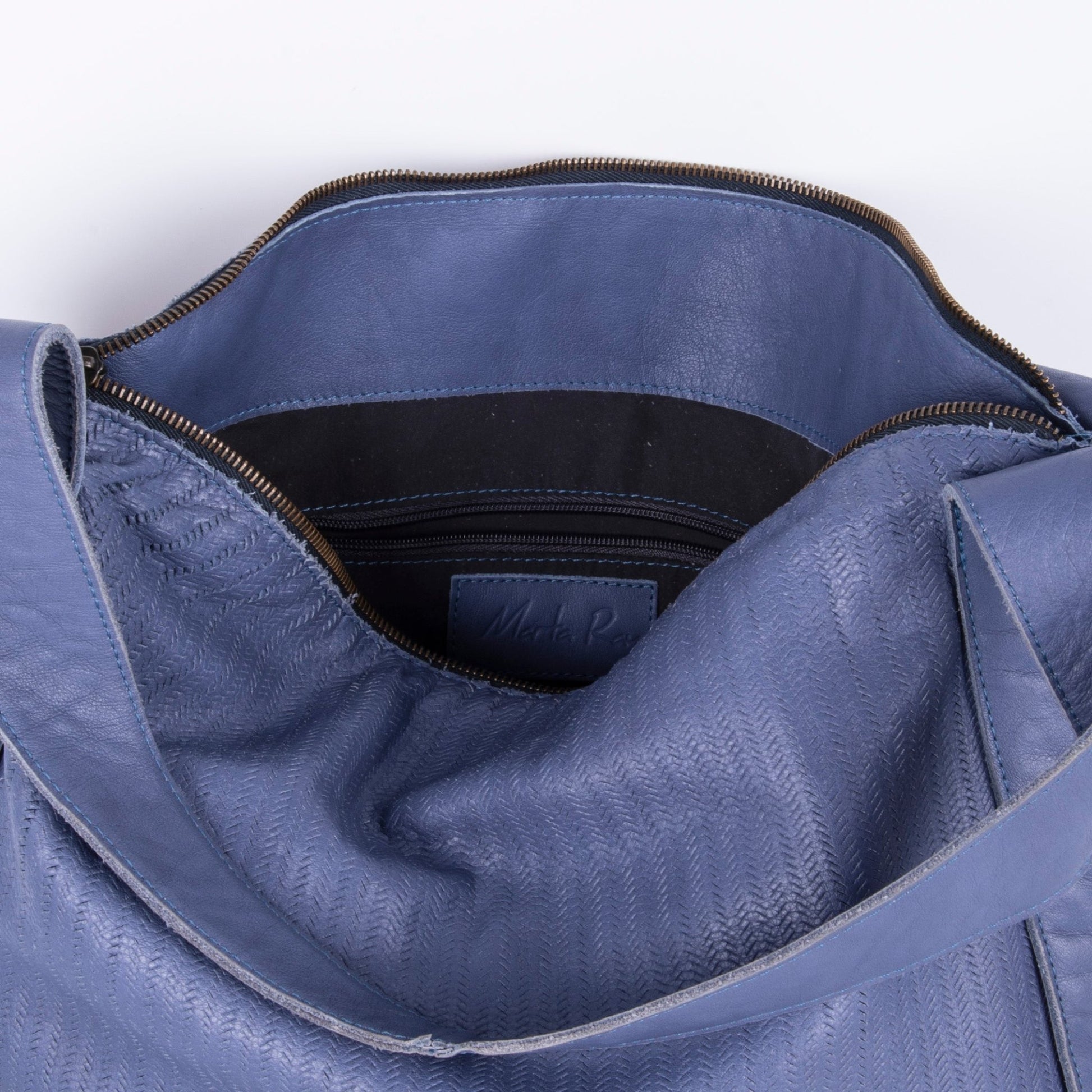Aida mousse spighetta crepuscolo - borsa a spalla in pelle celeste - Marta Ray