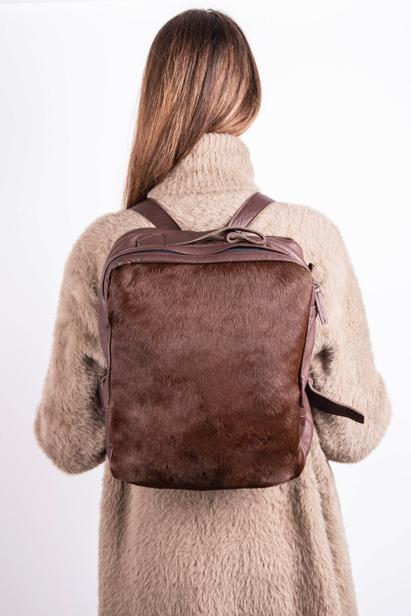 Alexander mousse + cavallino cioccolato/moro - zaino in pelle marrone - Marta Ray