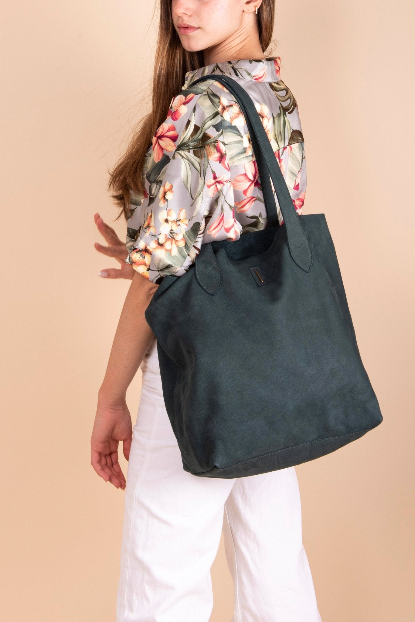 Alice long beach ottanio - borsa a spalla in pelle verde - Marta Ray
