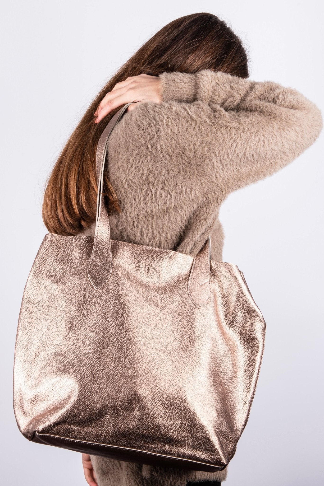 Alice mousse albicocca - borsa a spalla in pelle arancione - Marta Ray