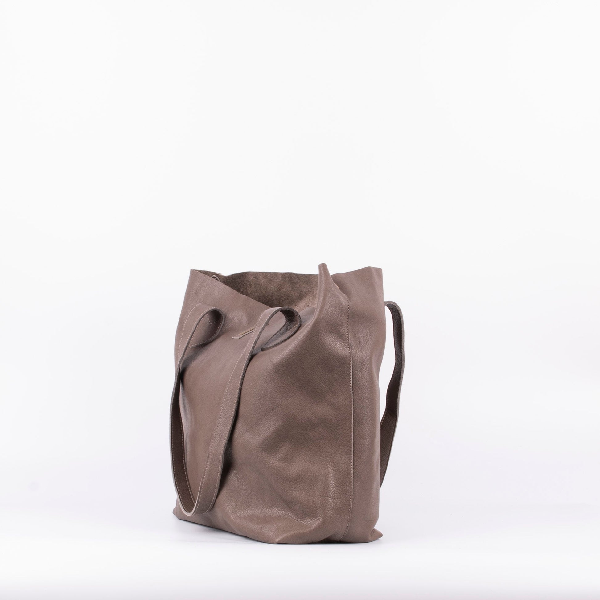 Alice mousse smog - borsa a spalla in pelle grigia - Marta Ray