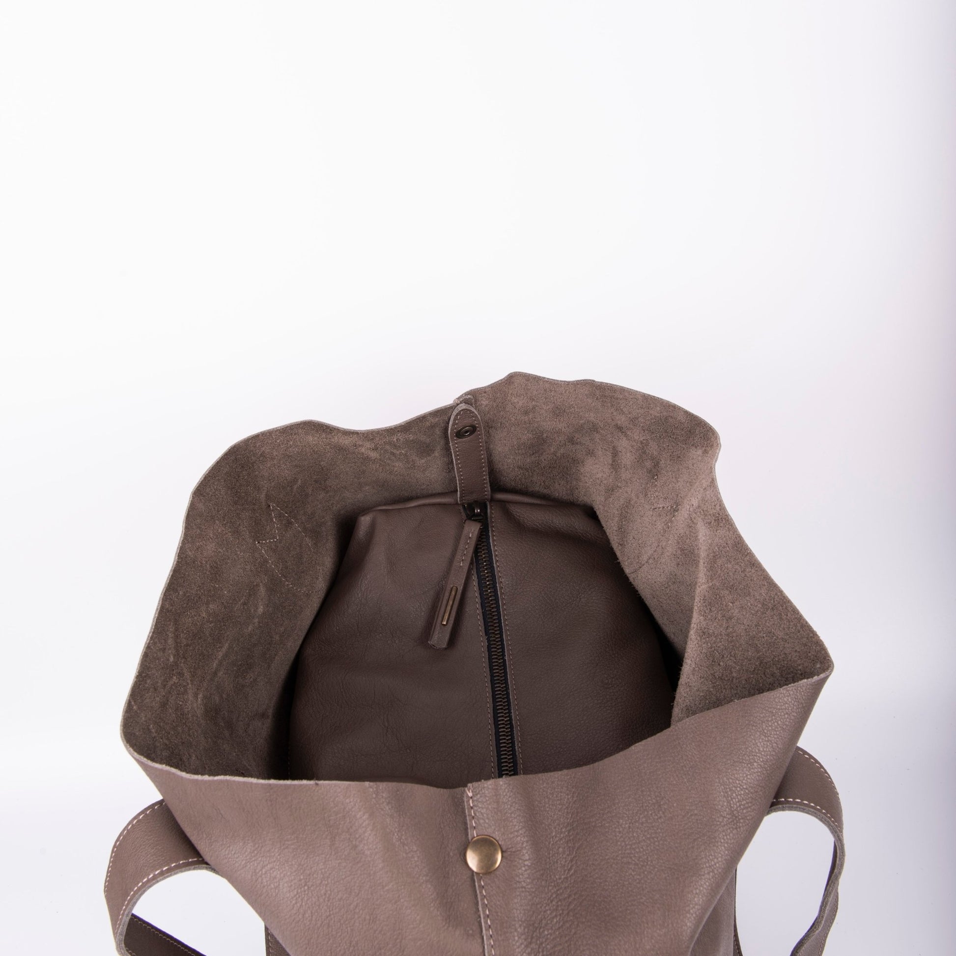 Alice mousse smog - borsa a spalla in pelle grigia - Marta Ray