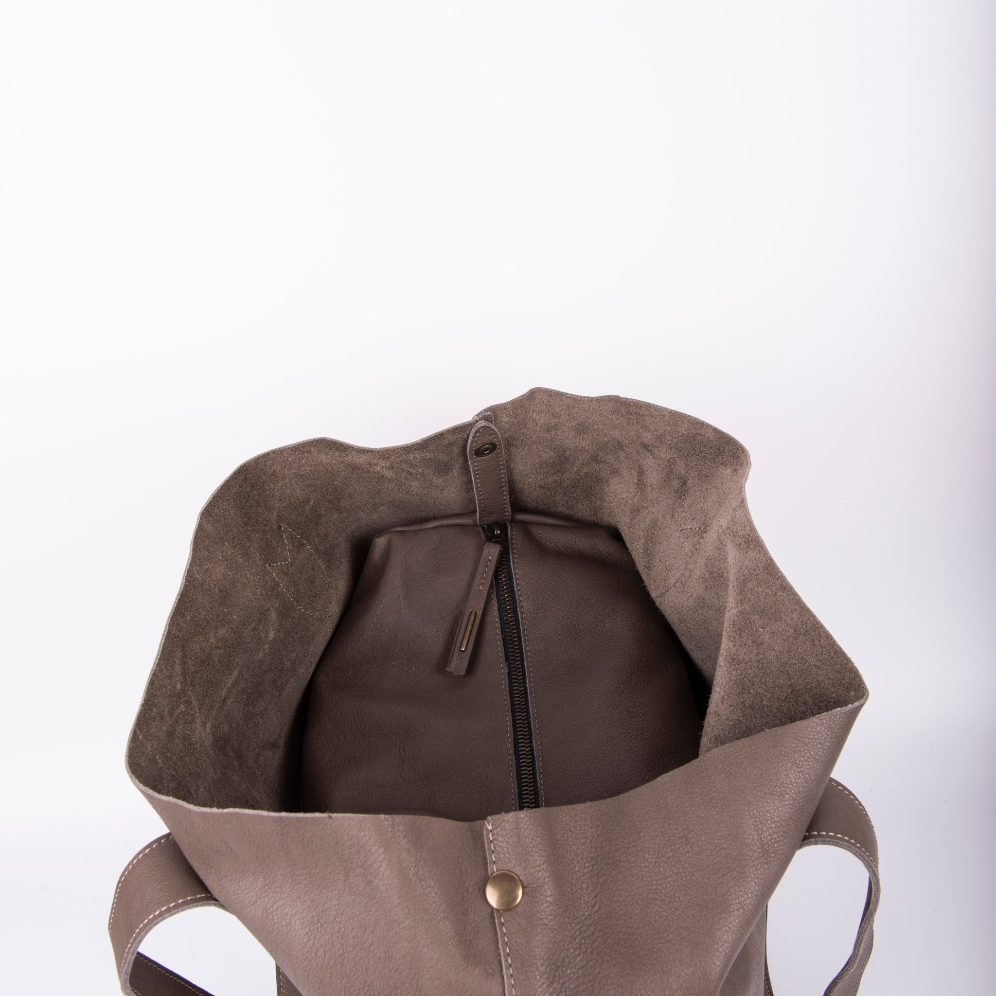 Alice mousse smog - borsa a spalla in pelle grigia - Marta Ray