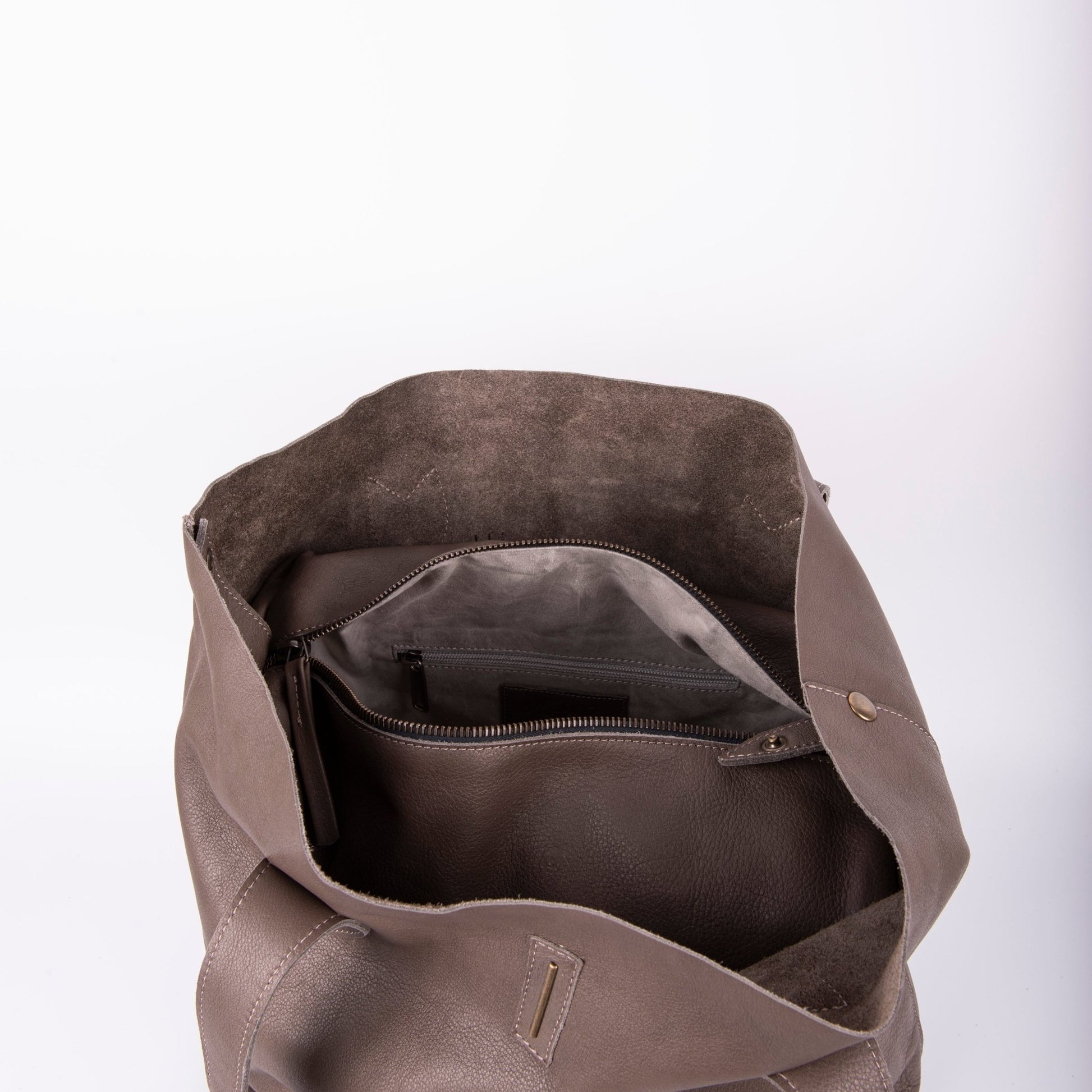 Alice mousse smog - borsa a spalla in pelle grigia - Marta Ray
