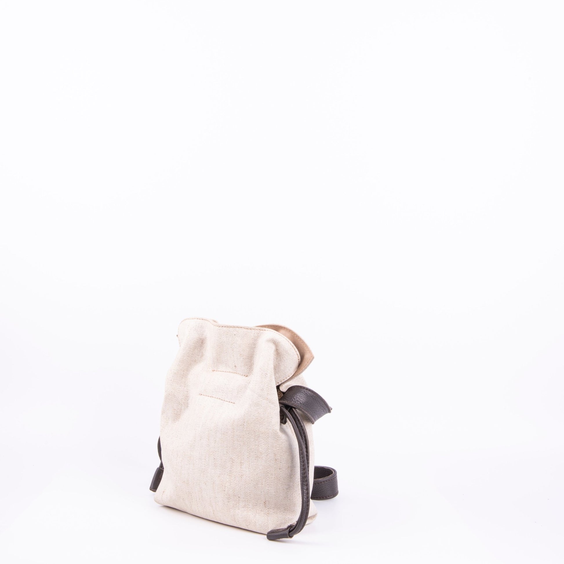 Alma alamatt naturale+bull testa di moro - secchiello a tracolla beige - Marta Ray