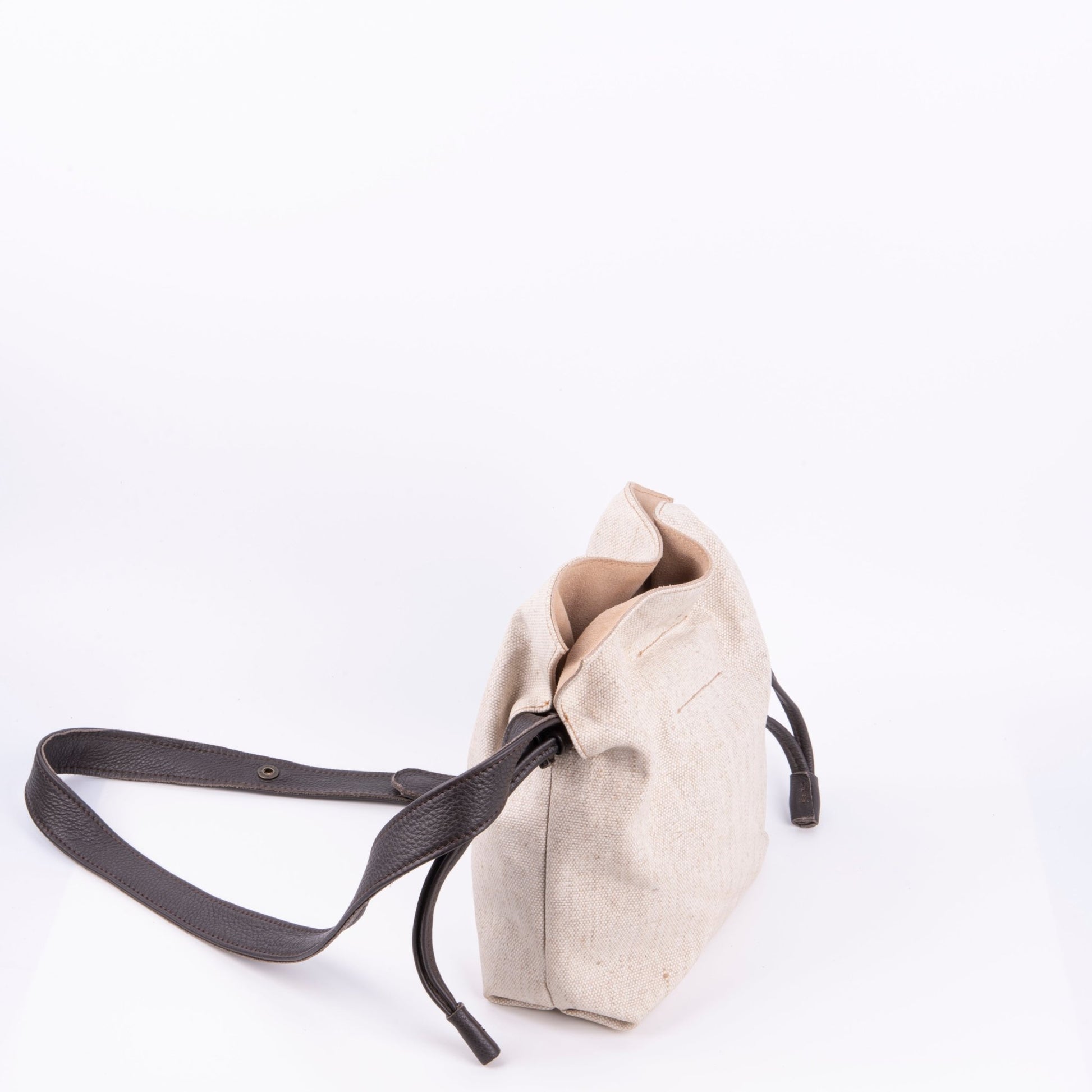 Alma alamatt naturale+bull testa di moro - secchiello a tracolla beige - Marta Ray