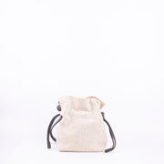 Alma alamatt naturale+bull testa di moro - secchiello a tracolla beige - Marta Ray
